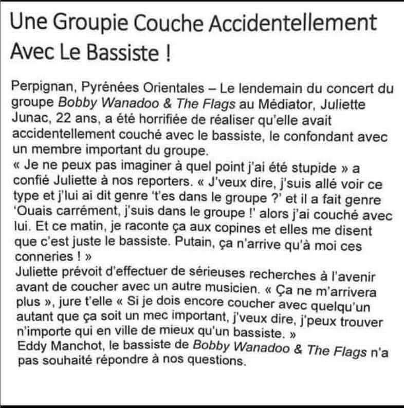 Elle a couché avec le bassiste