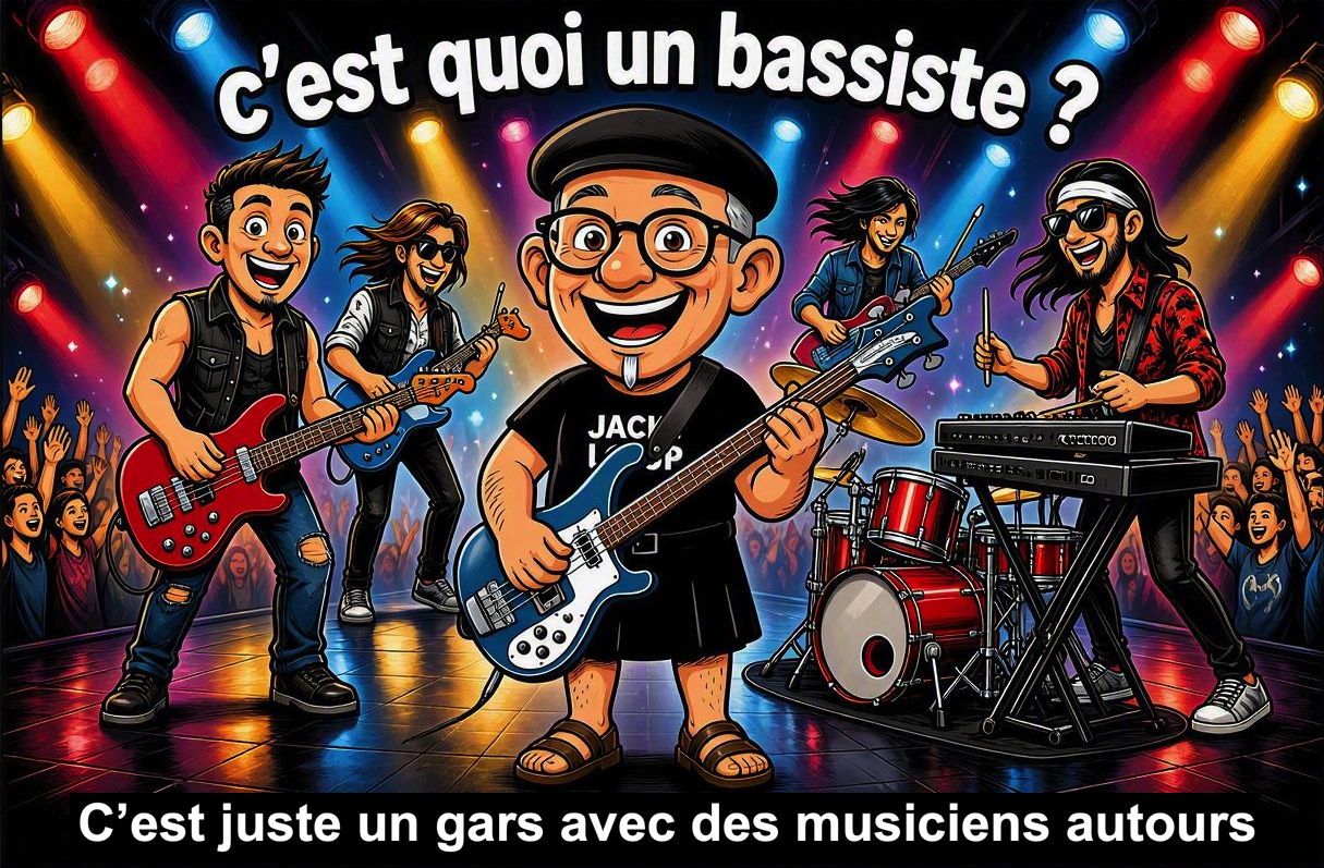 Juste un gars avec des musiciens autour